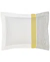 Orchids Lux Home 100% Yard Dyed Cotton Stripe Sham Set In Yellow