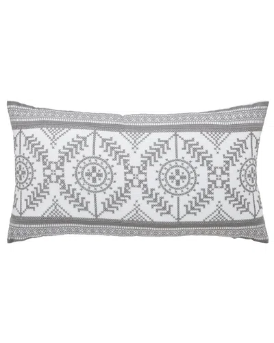 Orchids Lux Home Circle Parker Deco Pillow - Fog In Gray