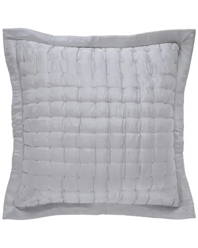 Orchids Lux Home Madison Hand Pinched Silk Quilt Euro Sham In Gray