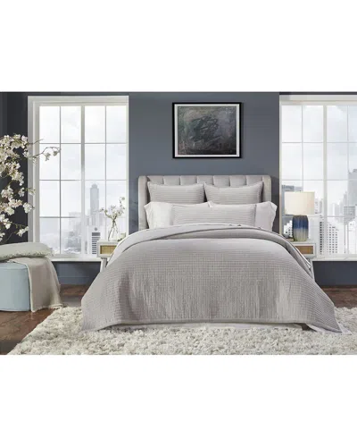 Orchids Lux Home Milton Channel Stitched Velvet Coverlet In Neutral