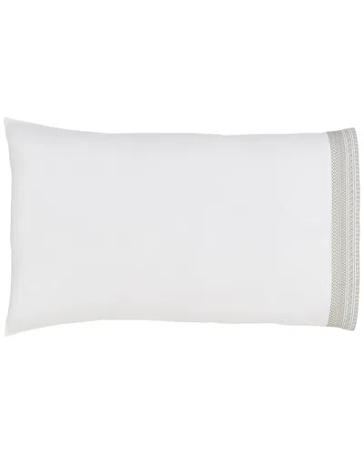 Orchids Lux Home Olivia Cotton Percale 300 Thread Count Pillowcase Pair In Gray