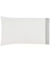 Orchids Lux Home Olivia Cotton Percale 300 Thread Count Pillowcase Pair In White