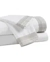 Orchids Lux Home Olivia Cotton Percale 300 Thread Count Sheet Set In White