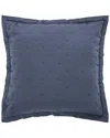 Orchids Lux Home Oscar Tufted Cotton Sateen Quilt Euro Sham In Blue