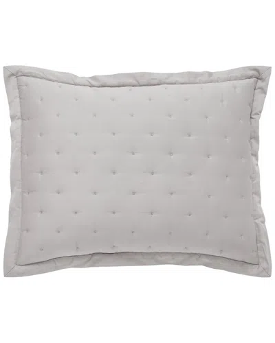 Orchids Lux Home Oscar Tufted Cotton Sateen Quilt Sham In Gray