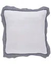 Orchids Lux Home Parker European Linen Duvet Cover Euro Sham In Gray