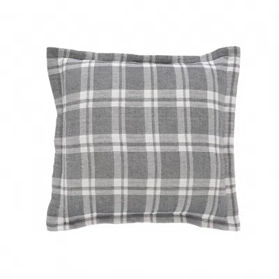 Orchids Lux Home Plaid Sham Pillow In Charcoal