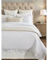 Orchids Lux Home Ruffle European Linen Duvet Cover In White