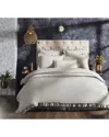 Orchids Lux Home Ruffle European Linen Duvet Cover In White