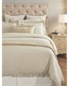 Orchids Lux Home Ruffle European Linen Duvet Cover In Neutral