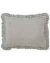 Orchids Lux Home Ruffle European Linen Duvet Cover Sham Set In Gray