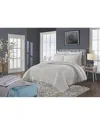Orchids Lux Home Serenity Printed Reversible Quilt In Gray
