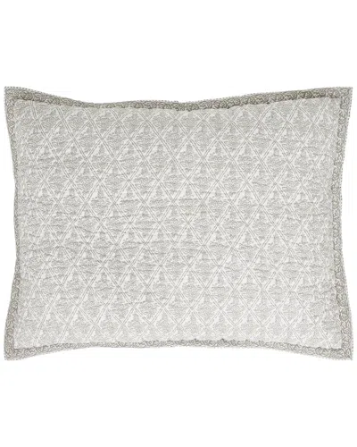 Orchids Lux Home Serenity Printed Reversible Quilt Sham In Gray