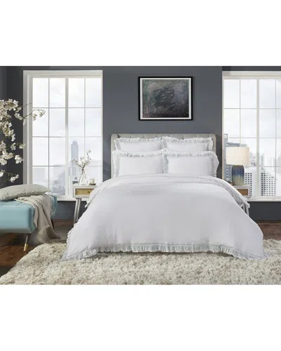 Orchids Lux Home Solana Ruffle Duvet Cover In White