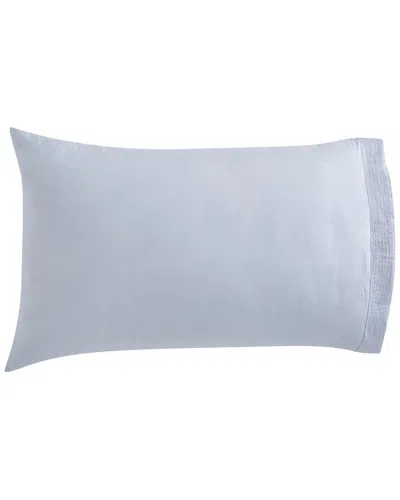 Orchids Lux Home Venice Egyptian Cotton Percale 400 Thread Count Pillowcase Pair In Blue