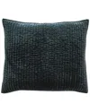 Orchids Lux Home Walton Channel Velvet Quilt Euro Sham In Green