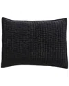 Orchids Lux Home Walton Channel Velvet Quilt Sham In Black