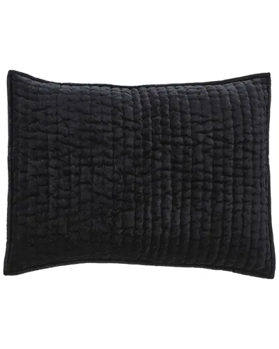 Orchids Lux Home Walton Channel Velvet Quilt Sham In Black