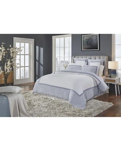 Orchids Lux Home Westport European Linen Duvet Cover In Blue