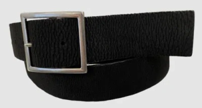 Pre-owned Orciani $255  Men's Black Reversible Distressed Stretch Leather Belt Size 40