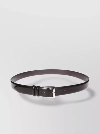 Orciani Adjustable Calf Leather Belt With Metal Buckle In Black