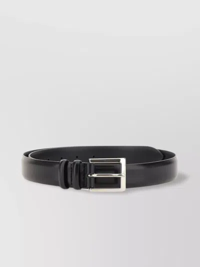 Orciani Adjustable Leather Belt For Men In Black