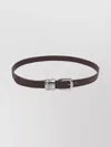 Orciani Adjustable Leather Belt Silver Buckle In Brown