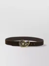 Orciani Adjustable Nubuck "nabucco" Belt With Brass-finish Buckle