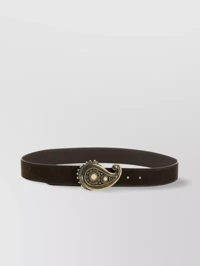 Orciani Adjustable Nubuck "nabucco" Belt With Brass-finish Buckle