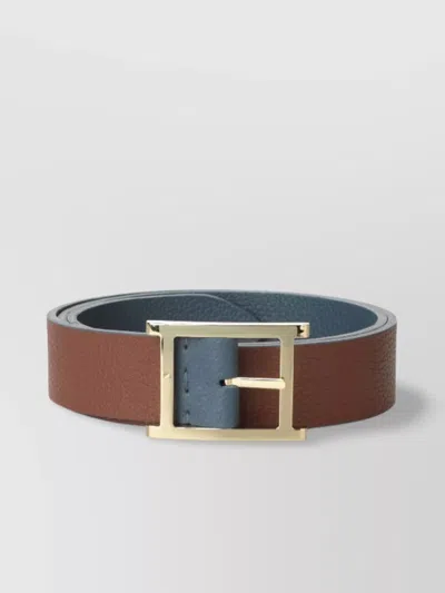 Orciani Adjustable Reversible Leather Belt In Brown