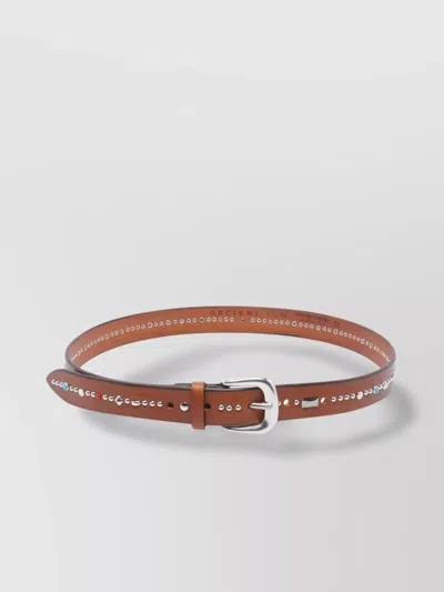Orciani Adjustable Studded Belts With Length In Brown