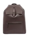 Orciani Alba Leather Backpack In Brown