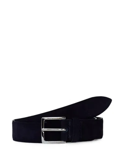 Orciani Amalfi Suede Belt In Blue