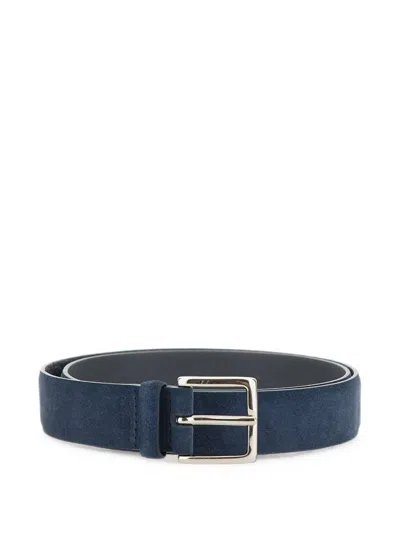Orciani Amalfi Suede Belt In Blue