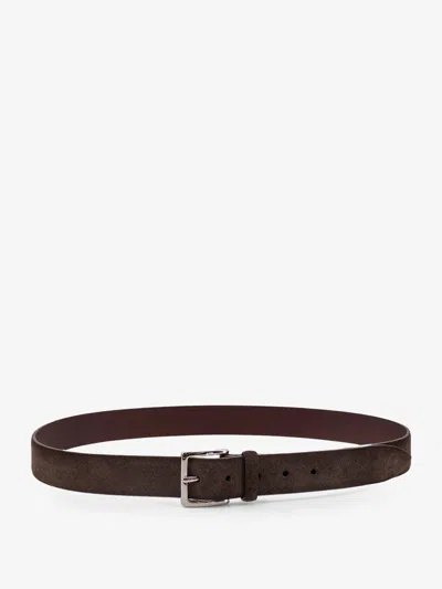 Orciani Amalfi Suede Belt In Brown