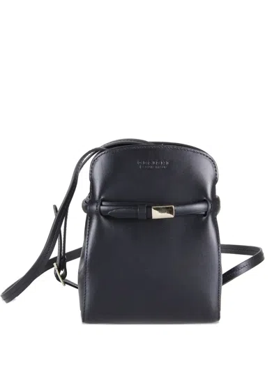Orciani Aura Alba Leather Cross Body Bag In Black