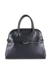 Orciani Aura Alba Leather Medium Tote Bag In Black