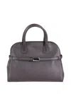 Orciani Aura Leather Tote Ag In Purple