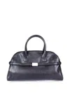 Orciani Elongated Smooth Leather Handbag In Blue