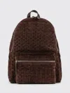 Orciani Suede Backpack Featuring Woven Texture Design In Brown