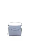Orciani Nana S Soft Leather Handbag With Light Blue Shoulder Strap