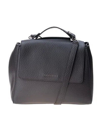 Orciani Sveva Logo Lettering Small Handbag In Black
