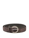 Orciani Beaded-buckle Suede Belt In Brown
