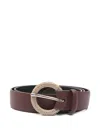 Orciani Beaded Leather Belt In Brown