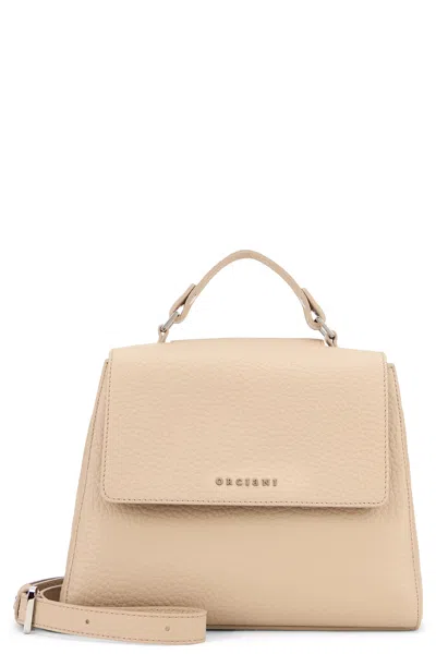Orciani Bear Sveva Soft In Hammered Leather In Neutral