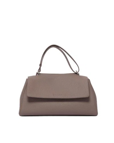Orciani Beige Handbag With Adjustable Handle And Discreet Closure In Brown