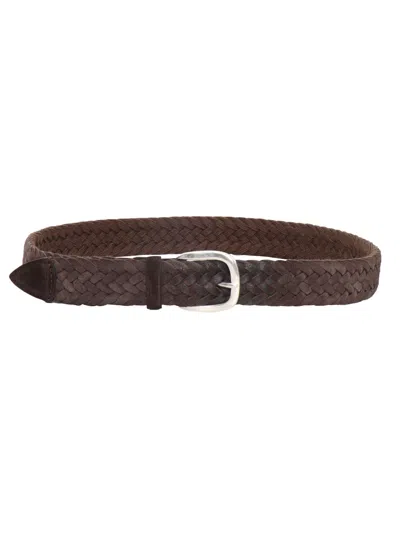 Orciani Woven Belt In Brown