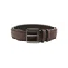 Orciani Nabucco Classic Belt In Dark Brown Nubuck 3,5 Cm In Brown