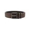 Orciani Nabucco Classic Belt In Dark Brown Nubuck 3,5 Cm In Brown