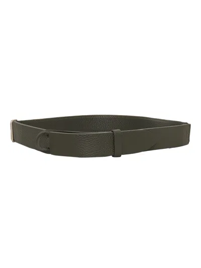 Orciani Micron Leather Belt In Green